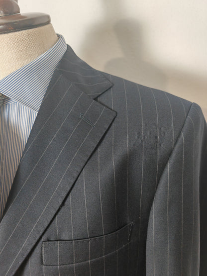 Completo in twill di lana blu gessato - tg. 50/52