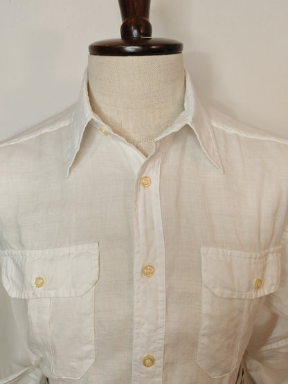 Camicia bianca 100% lino - L