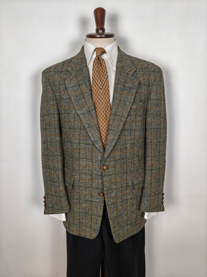 Giacca anni '80 in Harris Tweed finestrato - tg. 52/54