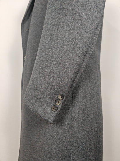 Cappotto anni '70 grigio fumo in twill di lana - tg. 46/48