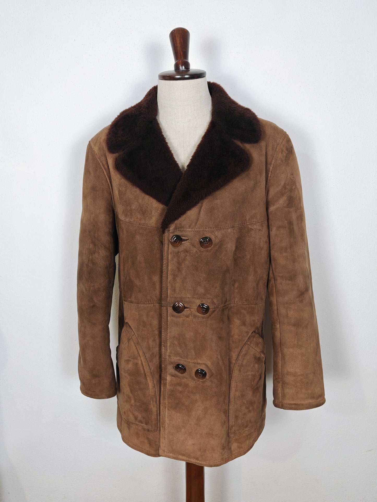 Montone shearling anni '70 marrone - L/XL