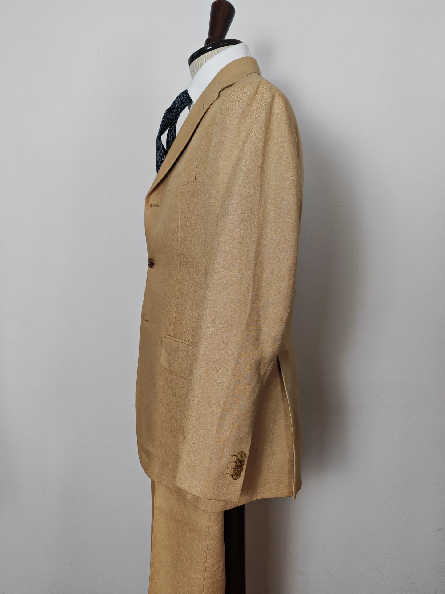 Completo anni '90 in puro lino irlandese beige - tg. 46/48