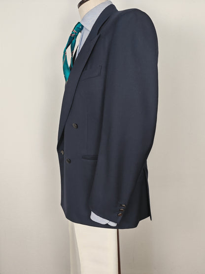Blazer navy doppiopetto in twill pettinato - tg. 48