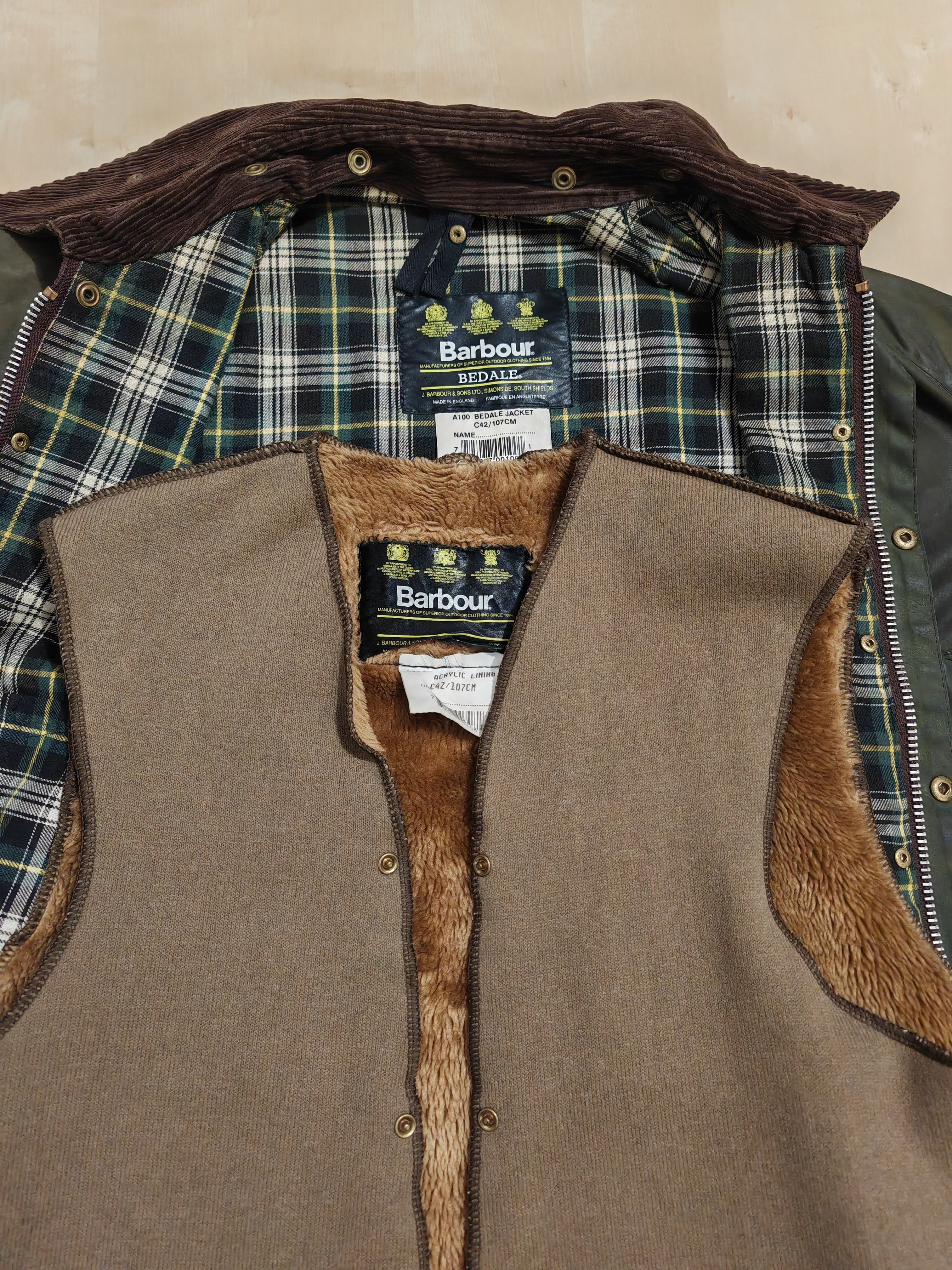 Barbour bedale lining sales