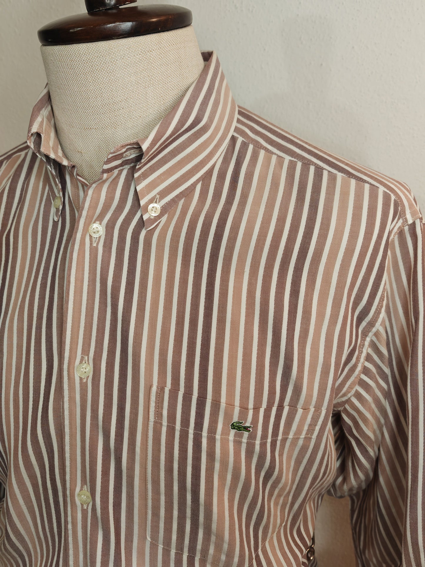 Camicia Lacoste a righe con taschino - tg. 41 (L)