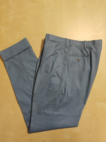 Pantalone sartoriale su misura in twill di cotone blu avio - tg. 48