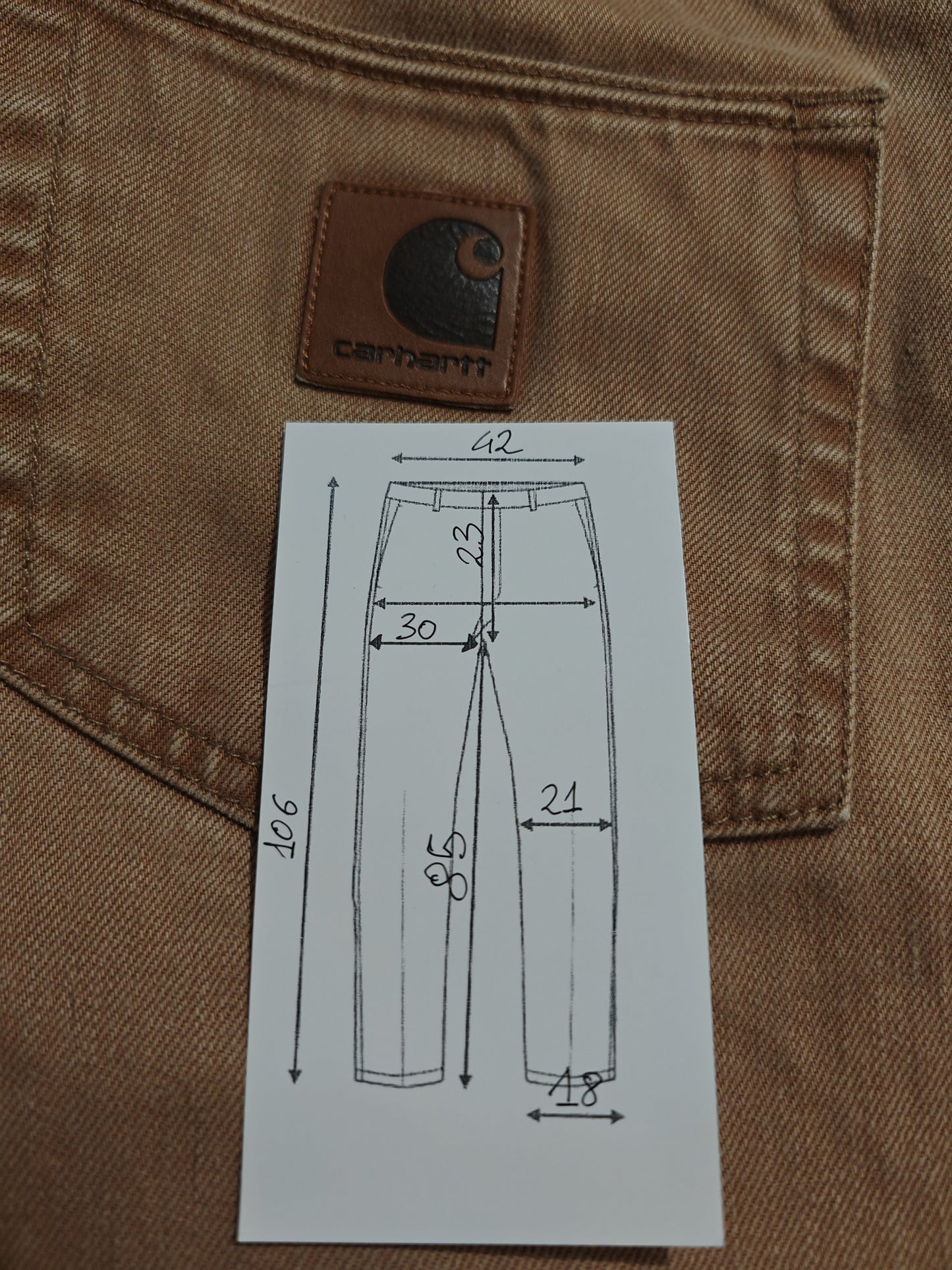 Carhartt denim "Racket pant", desert - W30