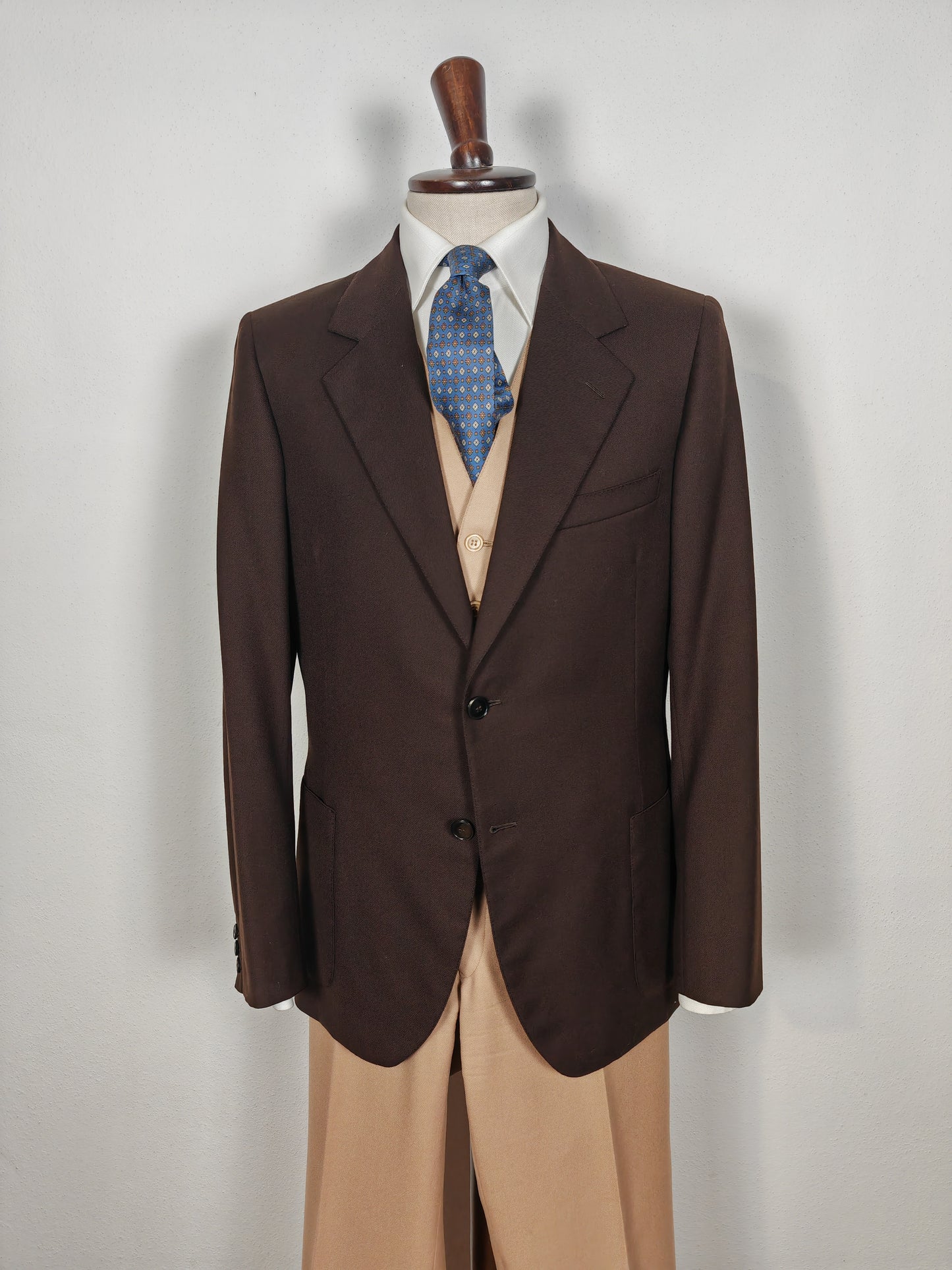 Completo sartoriale anni '70 tre pezzi bicolore - tg. 46/48