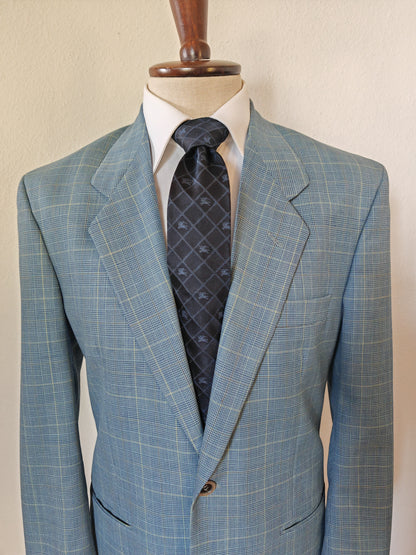 Jacket in fresco wool, blue prince of Wales - size 48