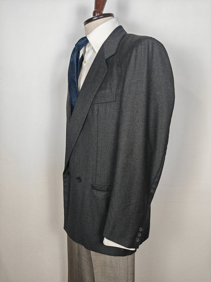 Giacca doppiopetto 2×1 in flanella grigia (full canvas) - tg. 50