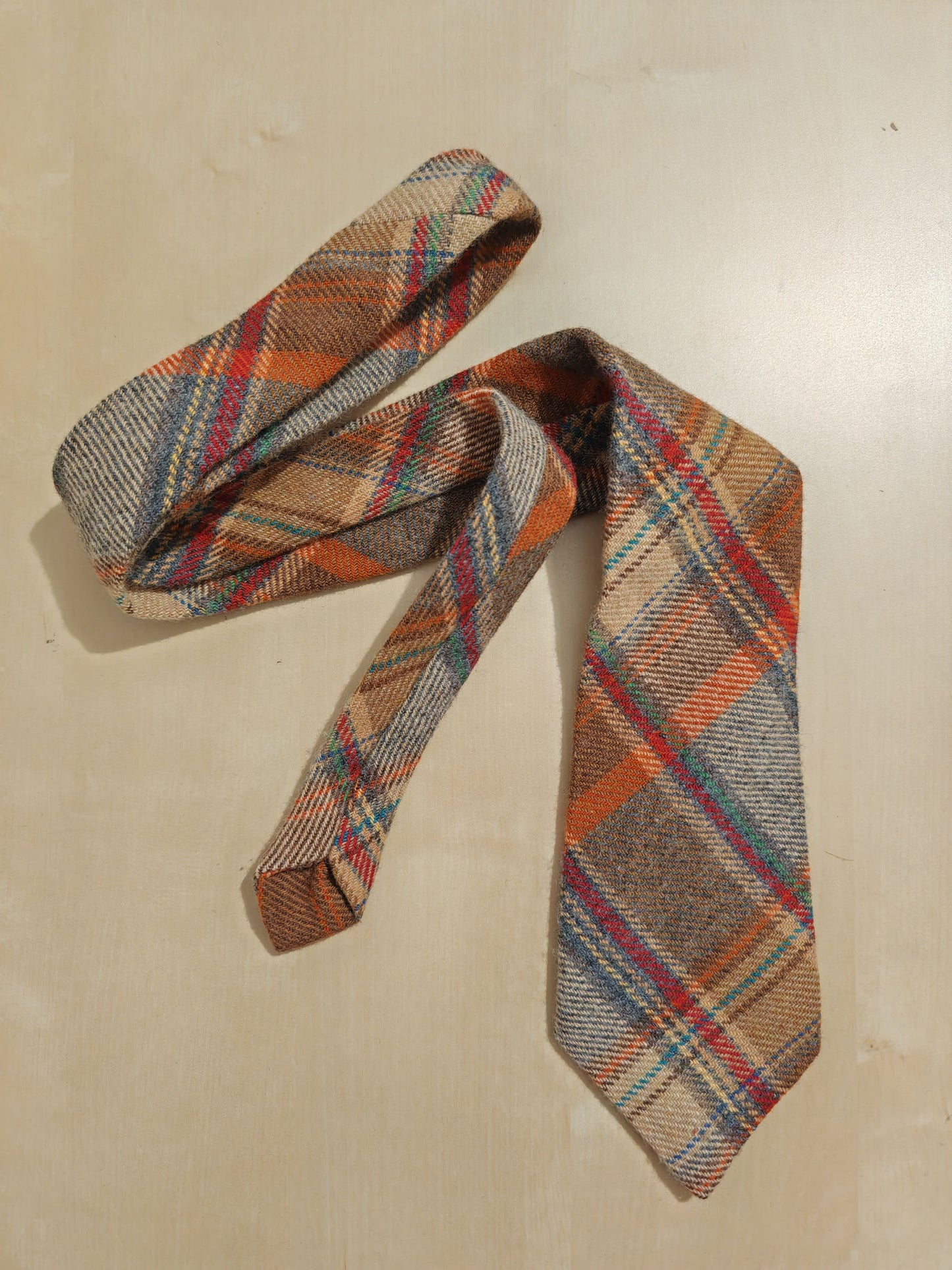 Cravatta in tweed irlandese tartan multicolore