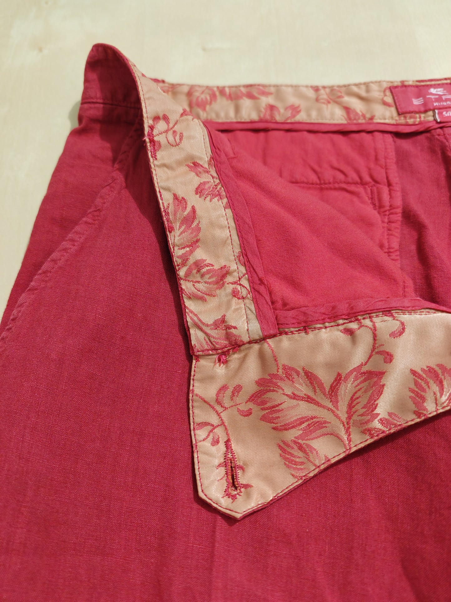 Pantalone Etro rosso 100% lino - tg. 50