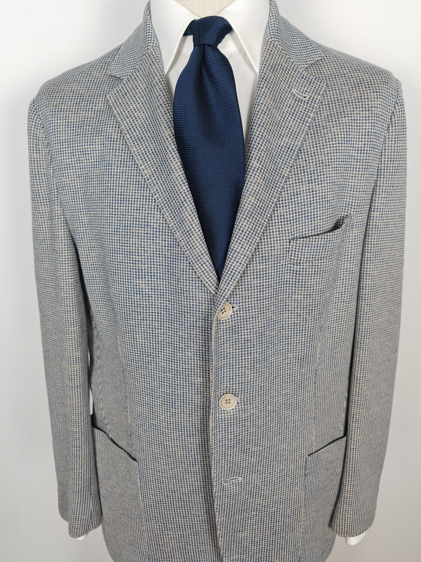 Giacca Loro Piana in jersey cotone e lino pied-de-poule - tg. 50