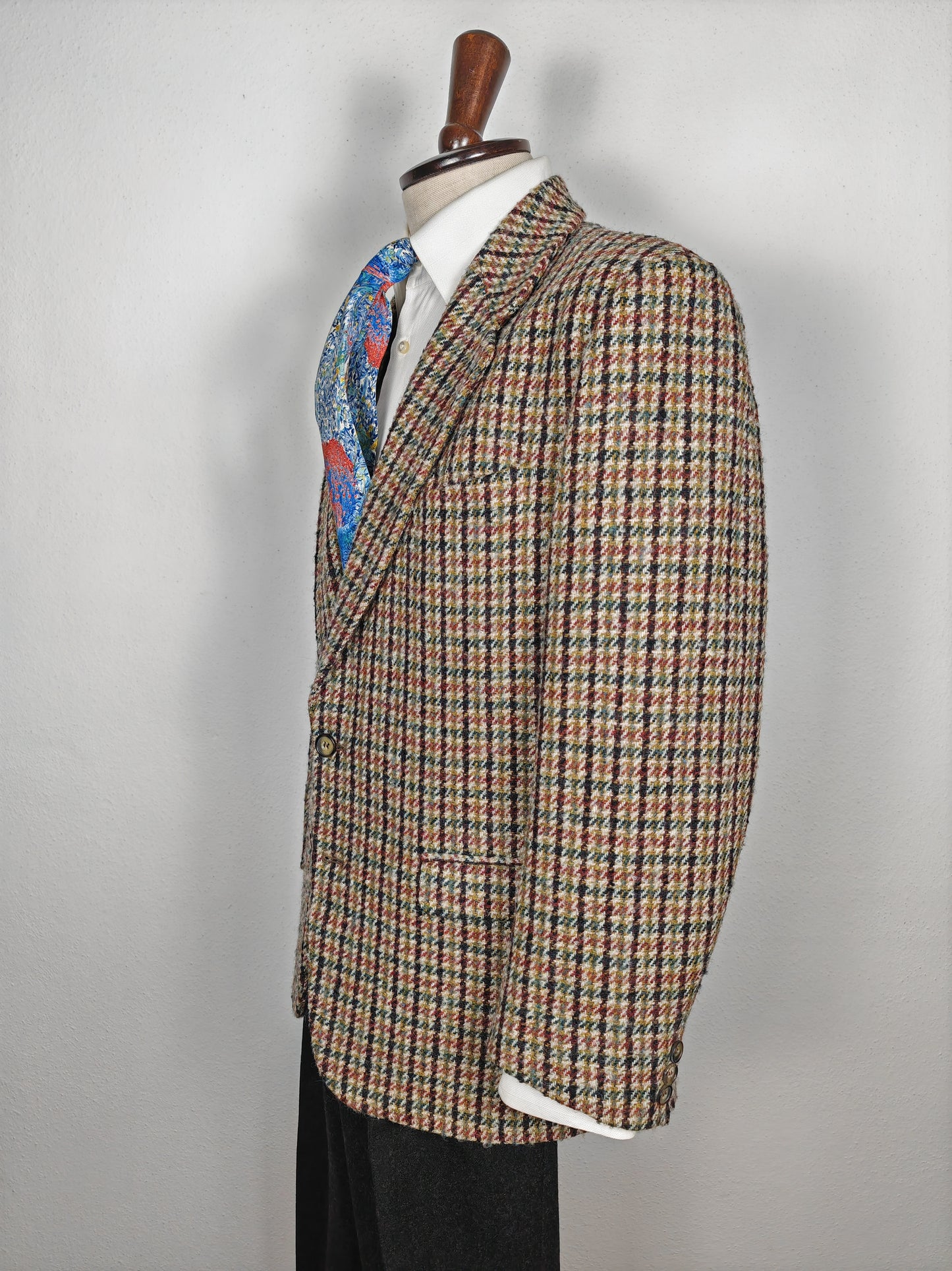 Giacca anni '80 in tweed pied-de-poule - tg. 50