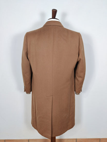 Cappotto anni '70 color cammello in twill di lana - tg. 50-54