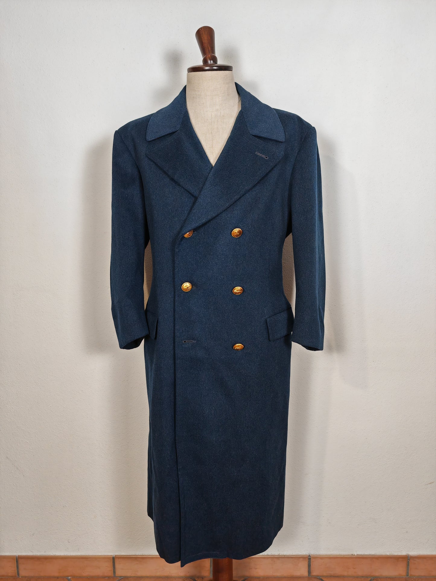 Cappotto Aeronautica Militare italiana doppiopetto, anni '70/'80 - tg. 48