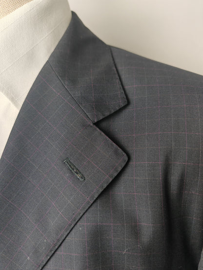 Completo Corneliani estivo in fresco lana blu a quadri - tg. 54