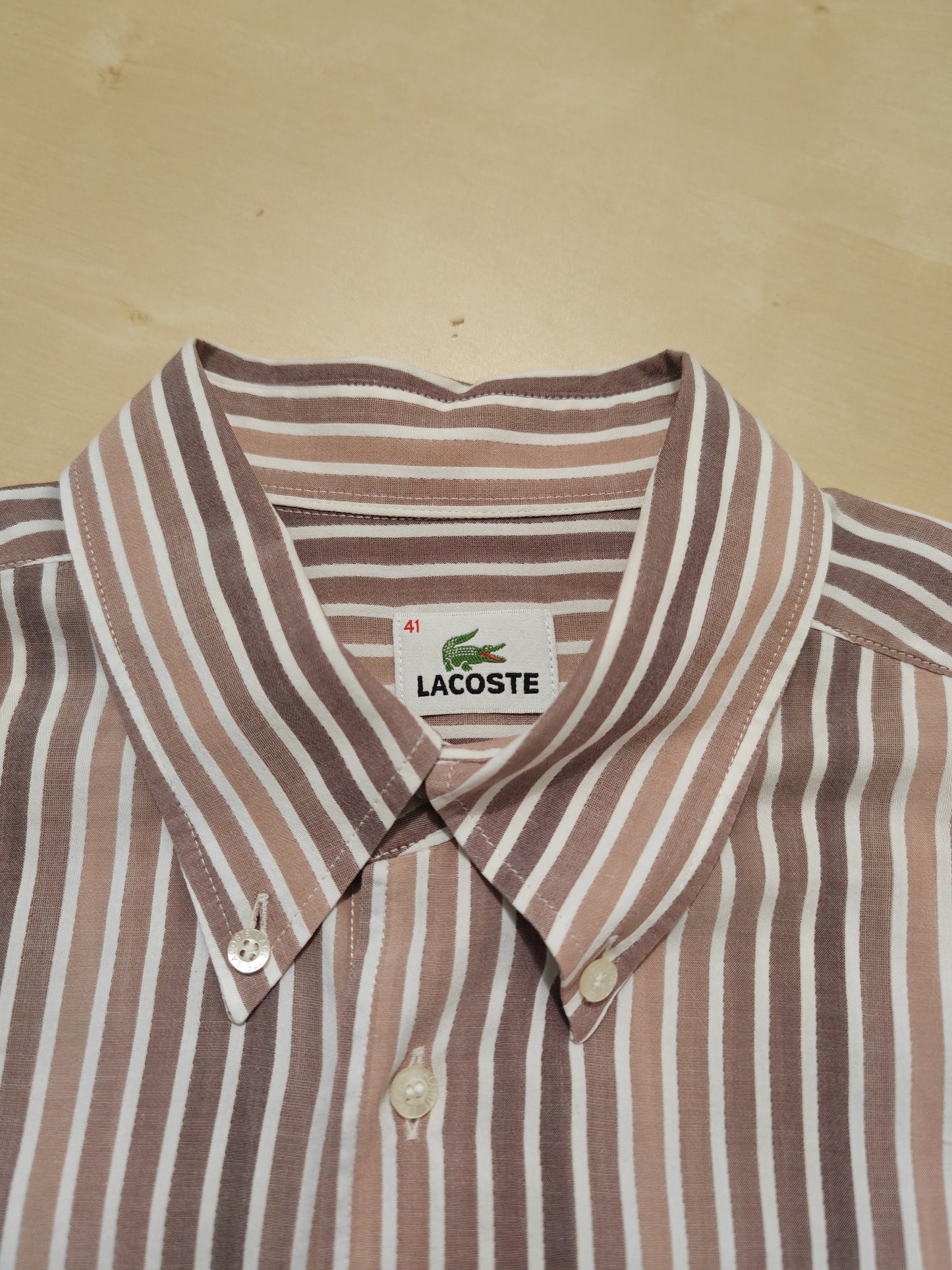 Camicia Lacoste a righe con taschino - tg. 41 (L)