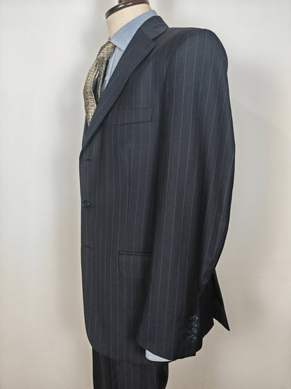 Completo in twill di lana blu gessato - tg. 50/52