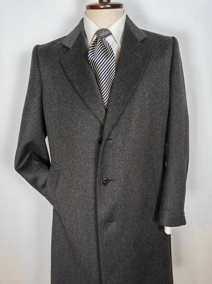 Cappotto anni '70 grigio fumo in twill di lana - tg. 46/48