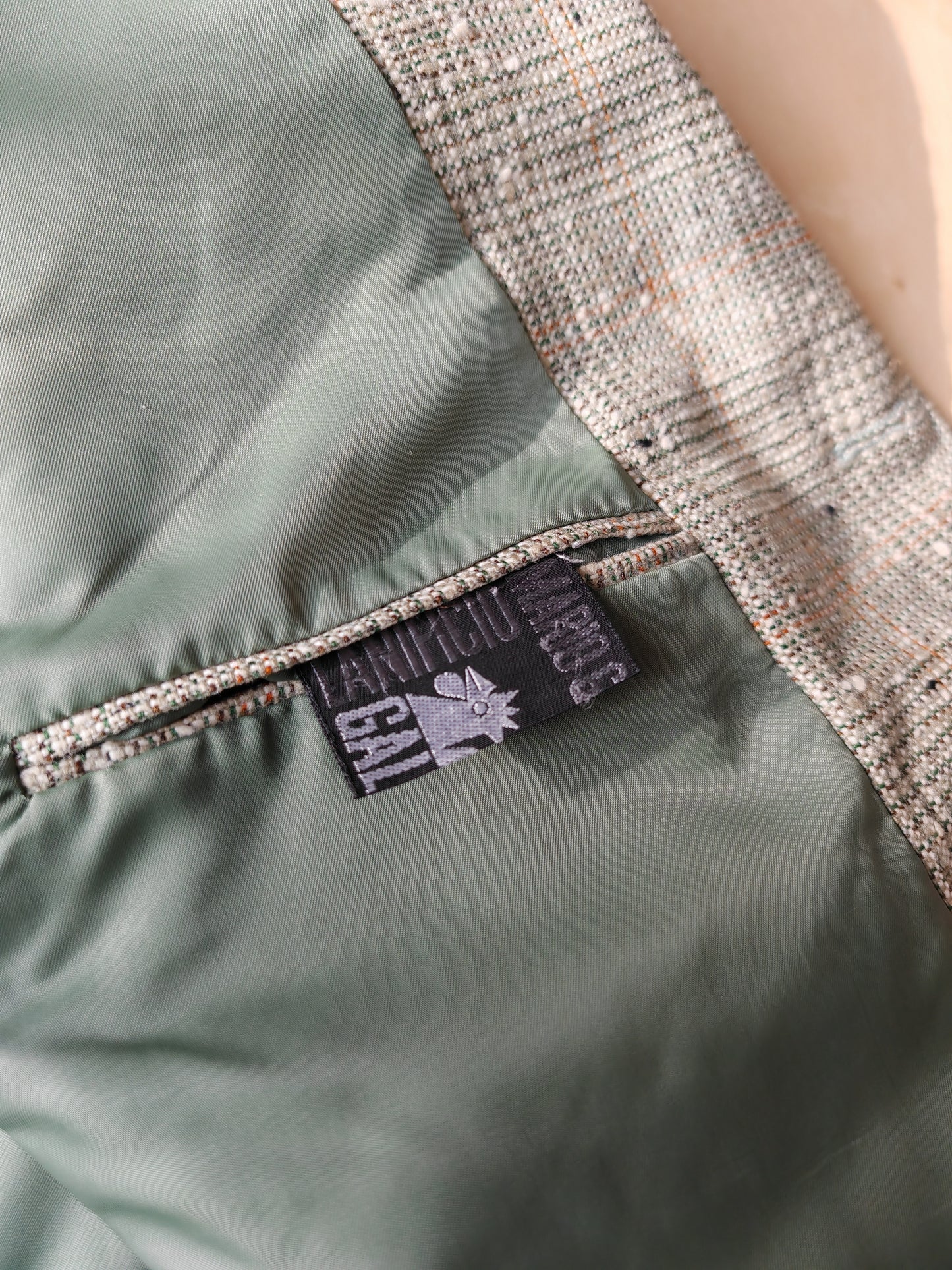 Giacca anni '70 in tweed bottonato tipo donegal - tg. 48/50