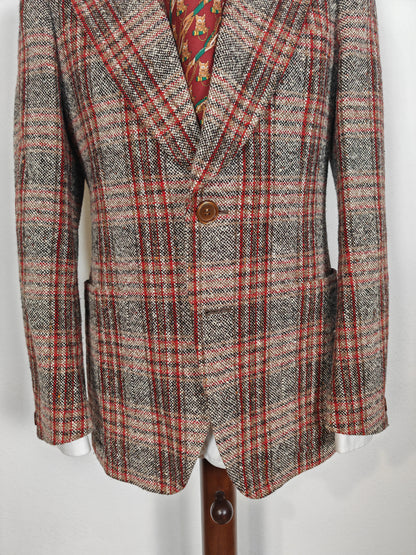 Giacca anni '70 in tweed a quadri - tg. 46/48