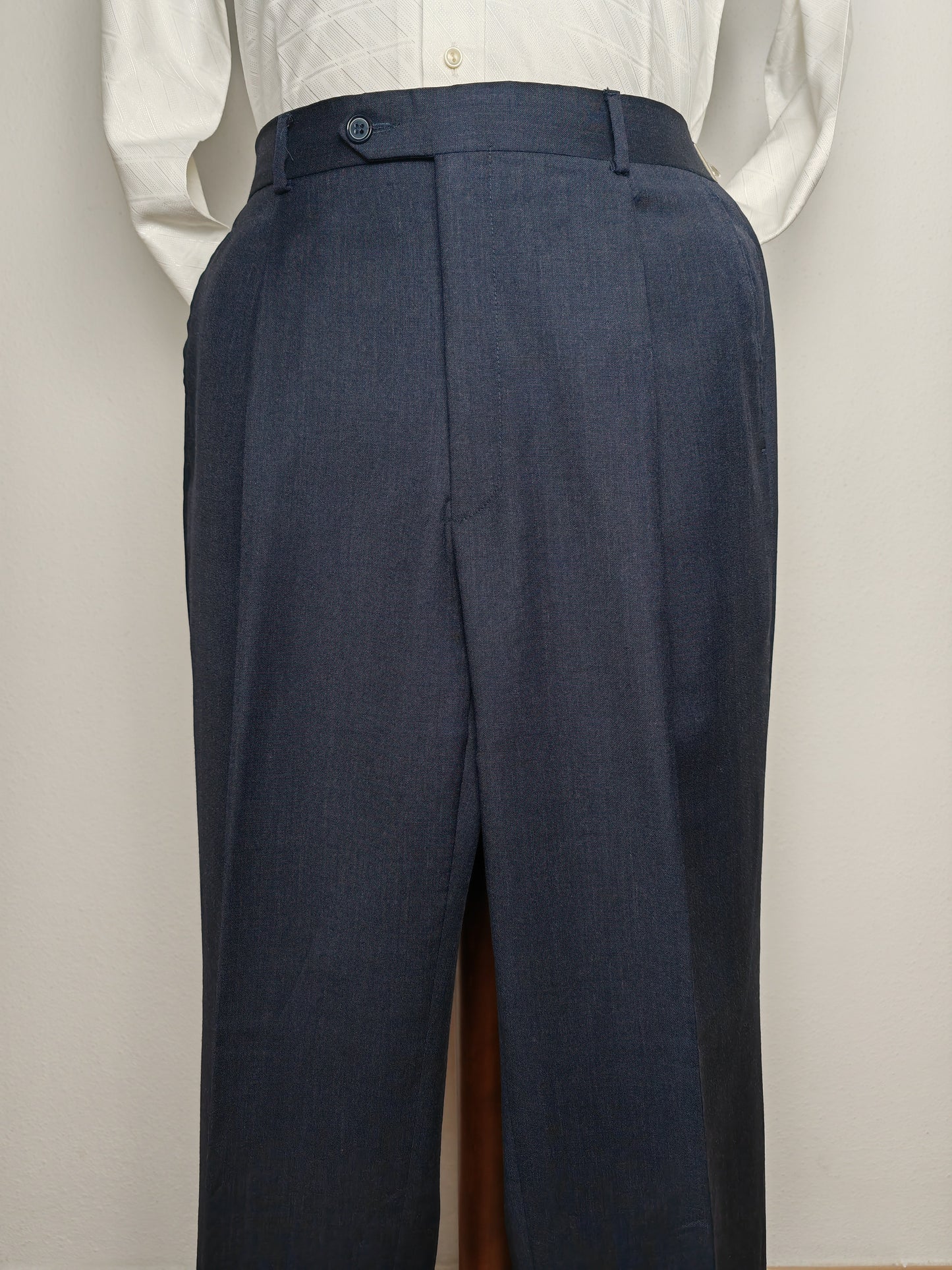 Pantalone anni '90 in fresco lana blu - tg. 50/52