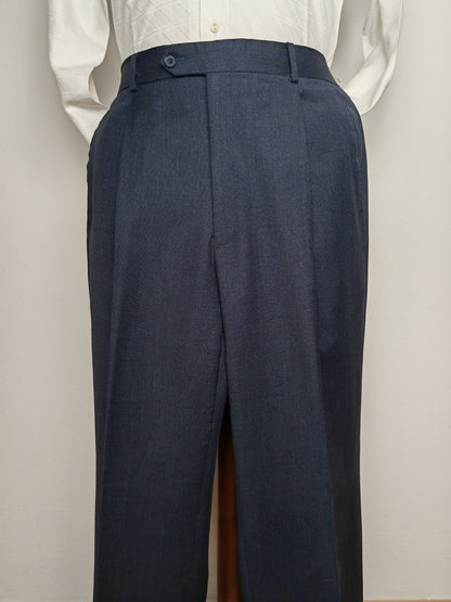 Pantalone anni '90 in fresco lana blu - tg. 50/52