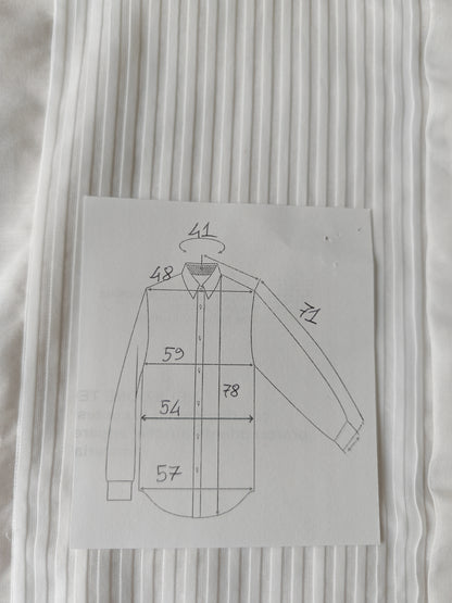 Camicia da smoking anni '70/'80 con sparato plissettato - tg. L collo 41