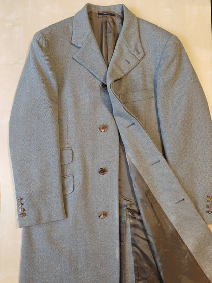 Cappotto soprabito Hermès grigio in twill di lana - tg. 48