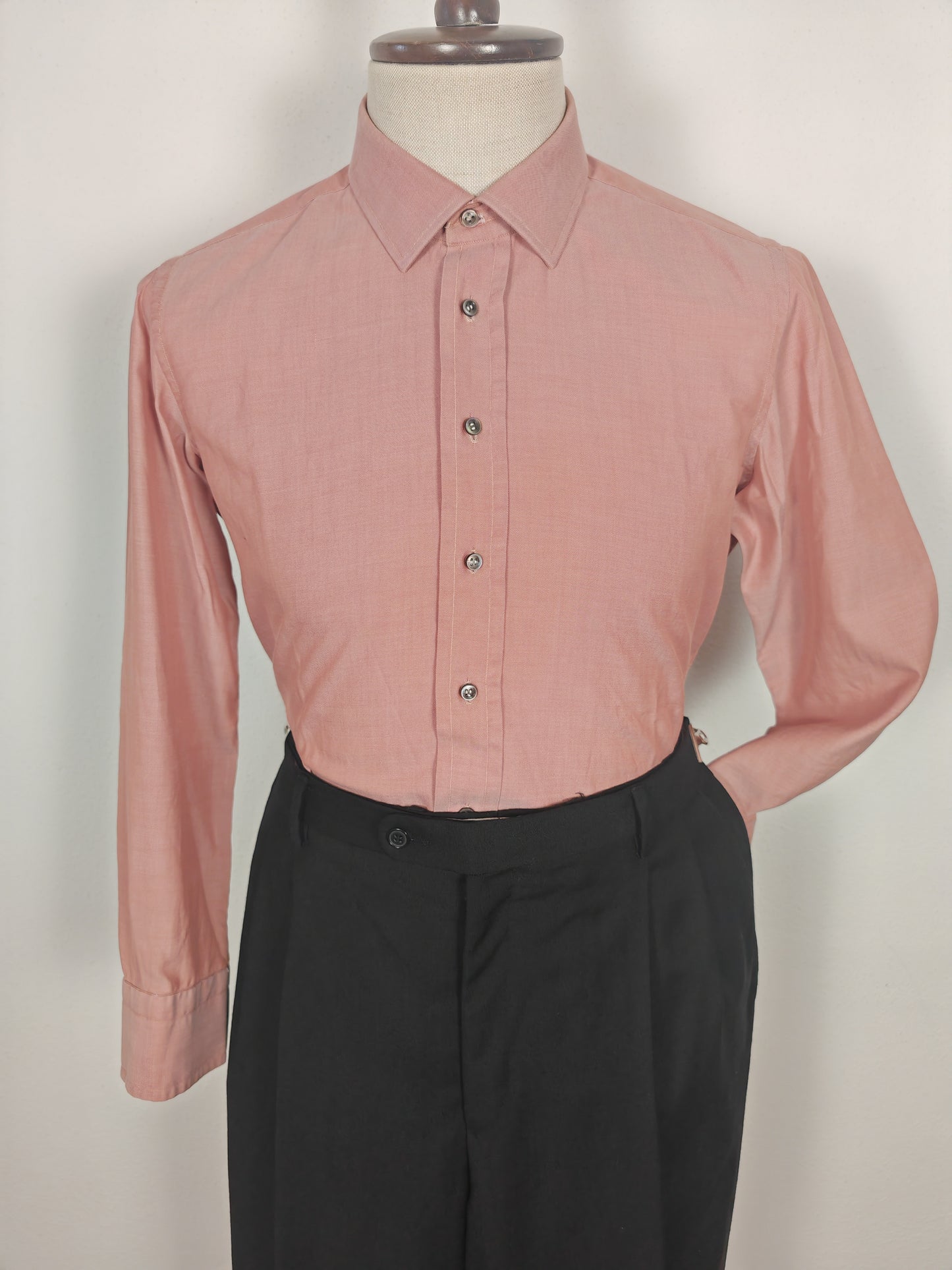 Camicia sartoriale in twill rosso/rosa cangiante - tg. S collo 39/40