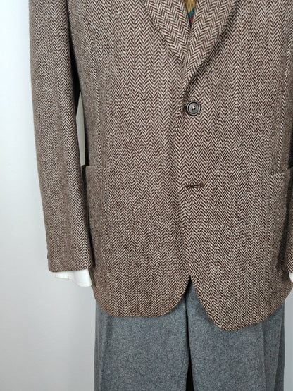 Giacca in tweed spigato lana e mohair - tg. 50/52