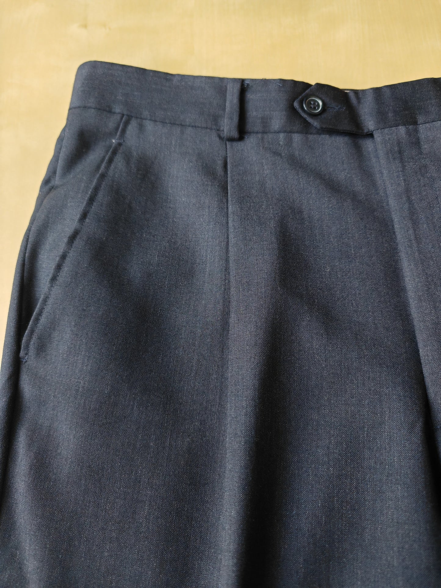 Pantalone anni '90 in fresco lana blu - tg. 50/52