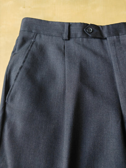 Pantalone anni '90 in fresco lana blu - tg. 50/52