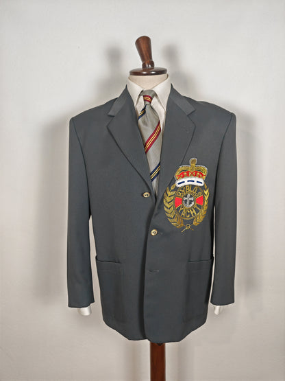 Blazer Byblos anni '80 in stile marina con stemma a ricamo - tg. 52/54