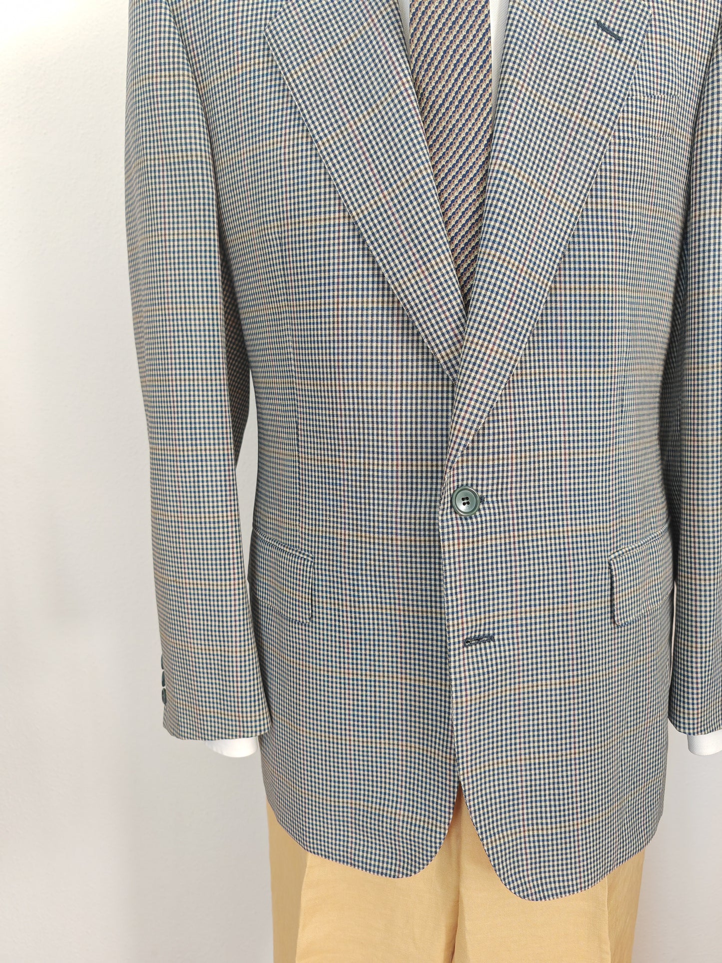 Giacca Pierre Cardin anni '80 chek in tela frescolana - tg. 50/52