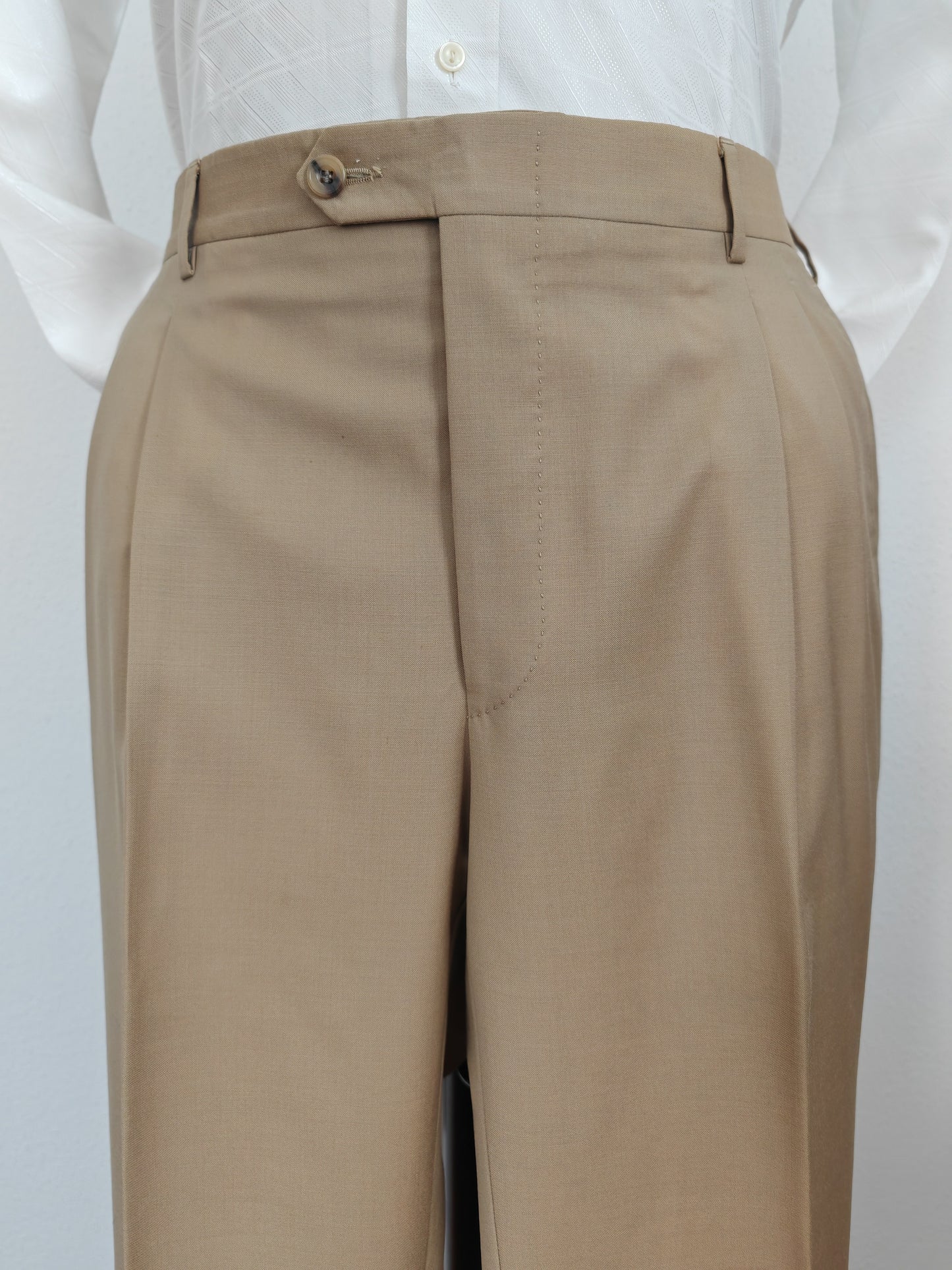 Completo anni '80 in fresco lana beige - tg. 52