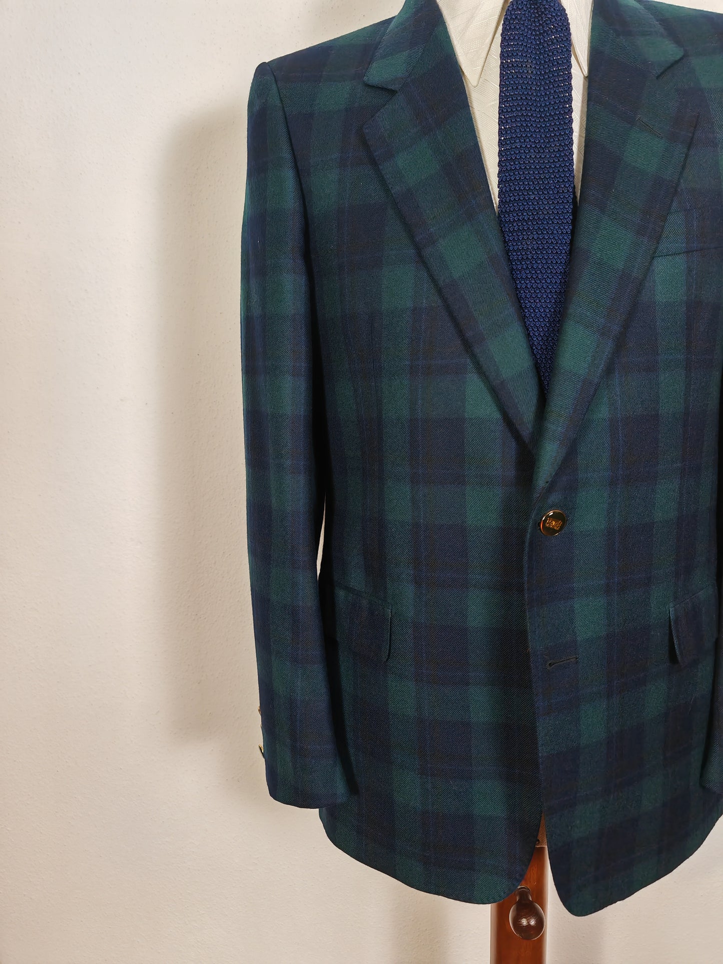 Blazer tartan tipo Black Watch, bottoni con stemma  - tg. 46