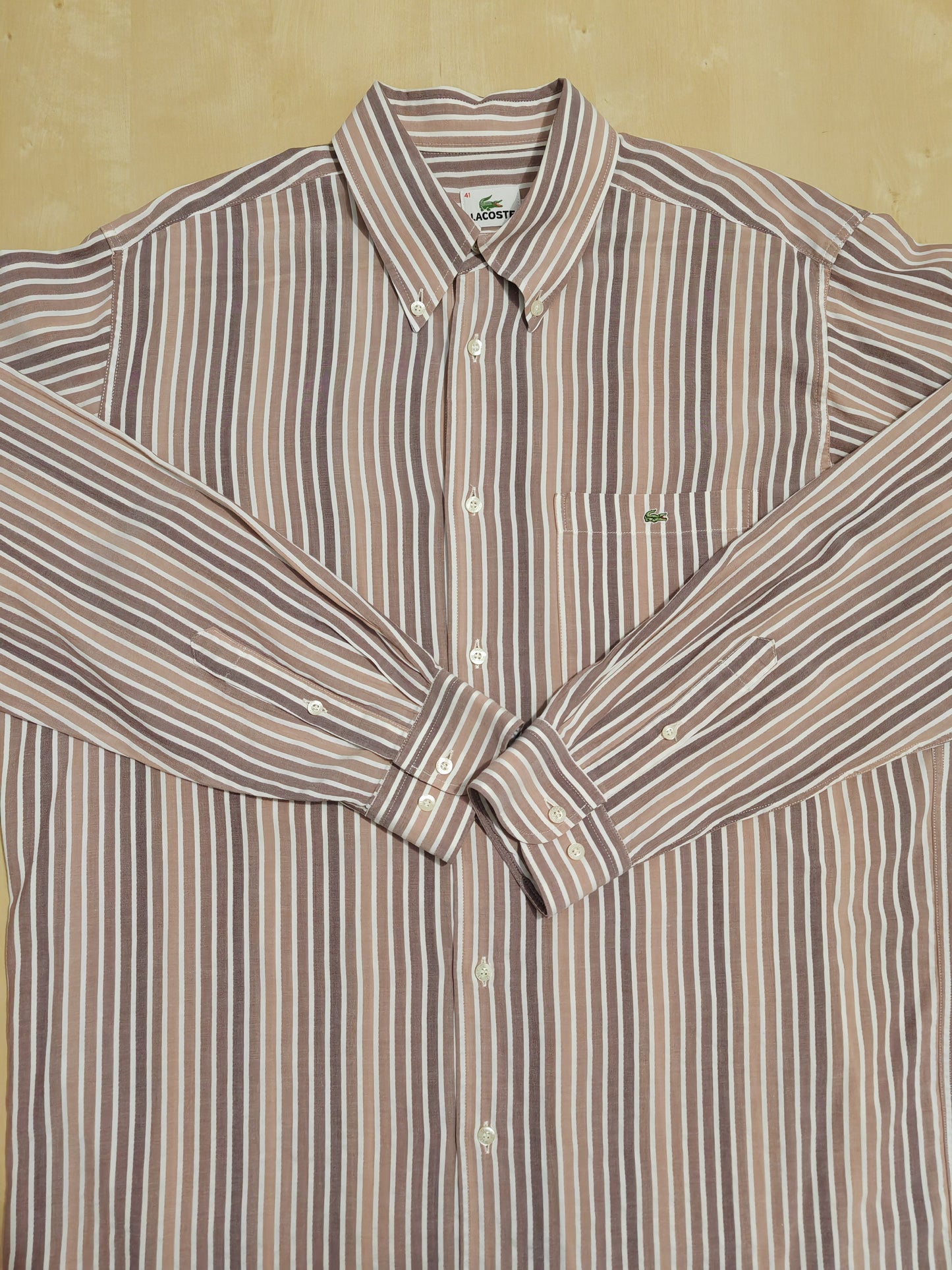 Camicia Lacoste a righe con taschino - tg. 41 (L)