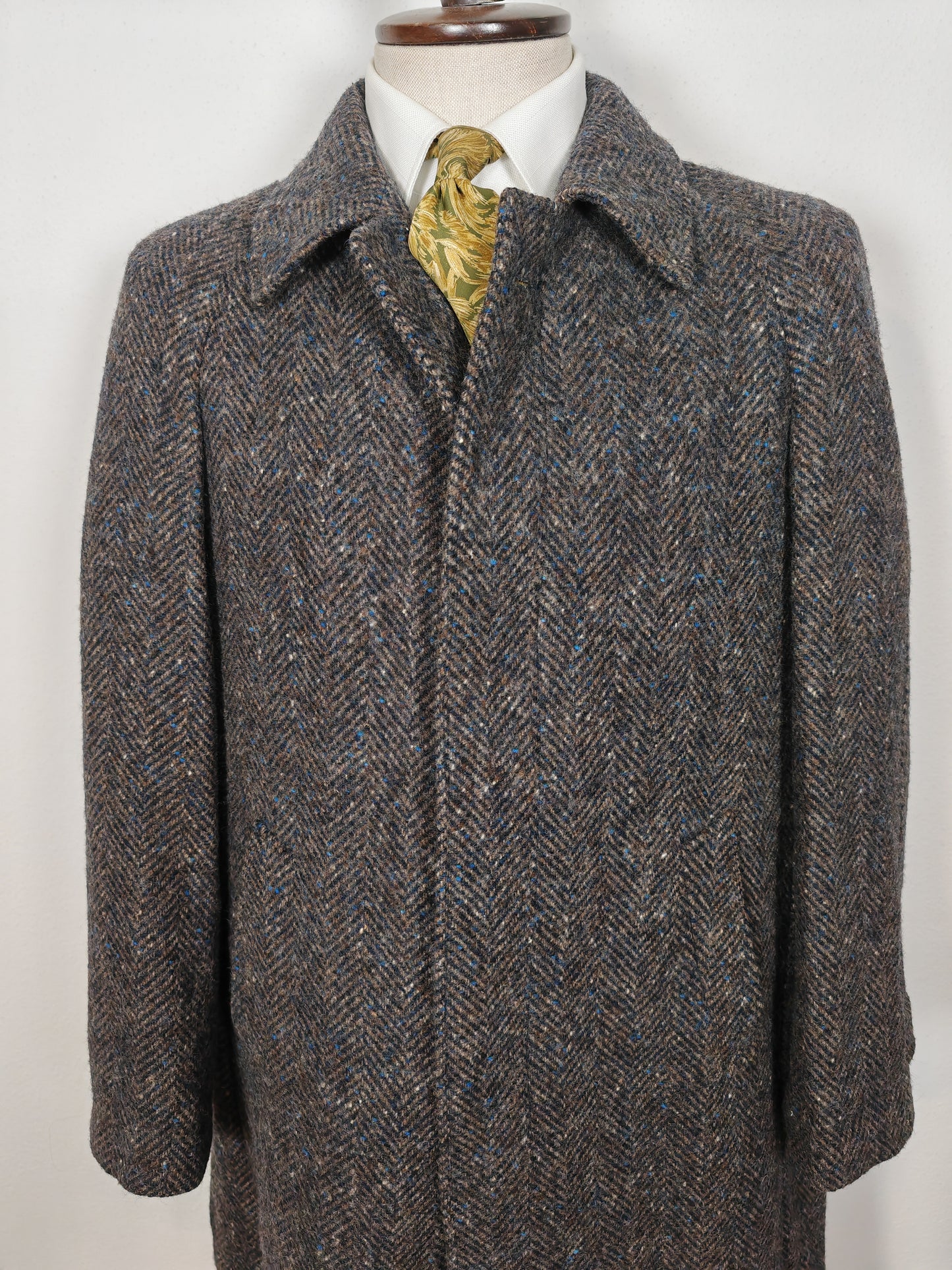 Cappotto raglan in tweed spinato anni '80 - tg. 46