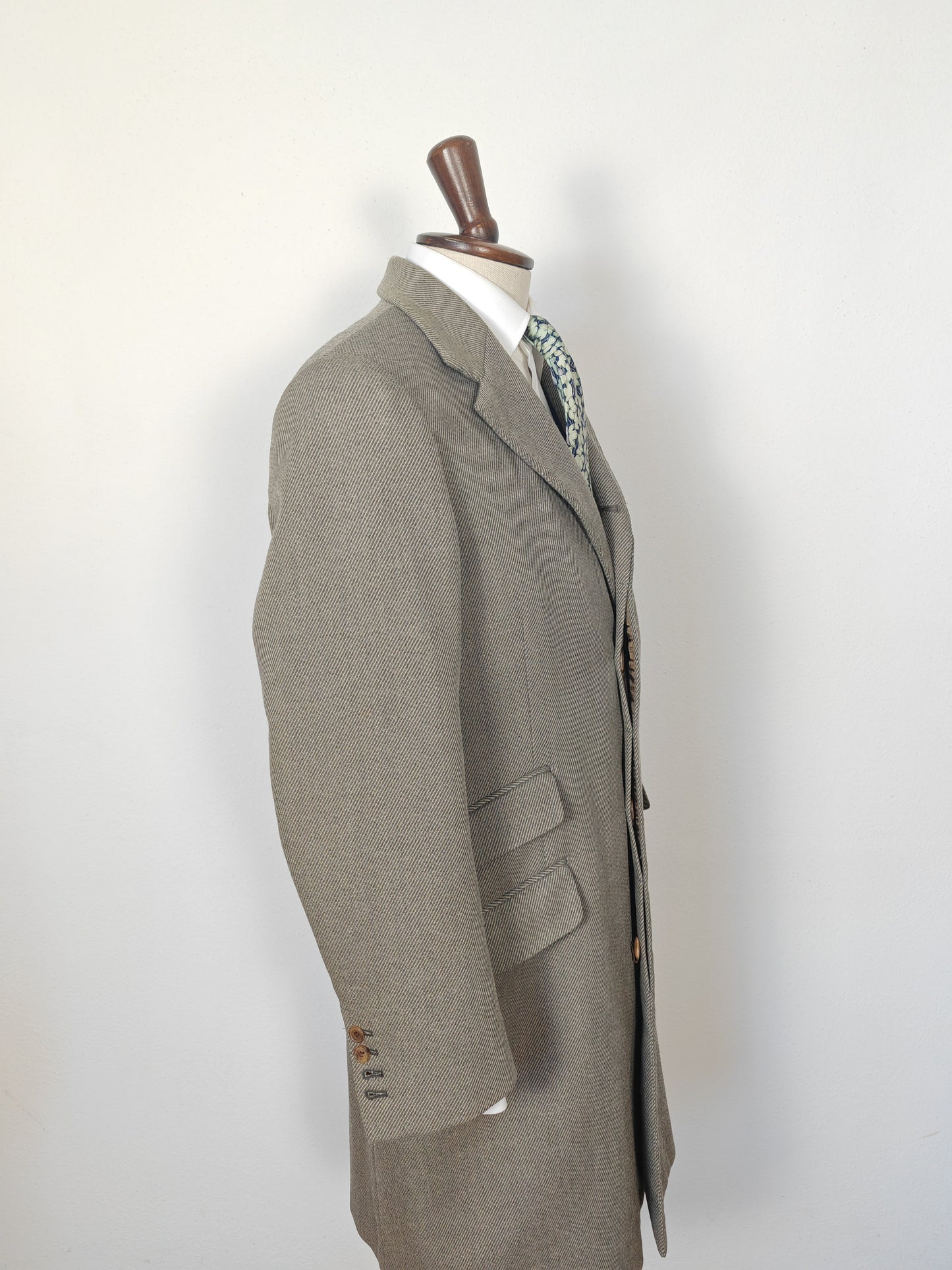 Cappotto soprabito Hermès grigio in twill di lana - tg. 48