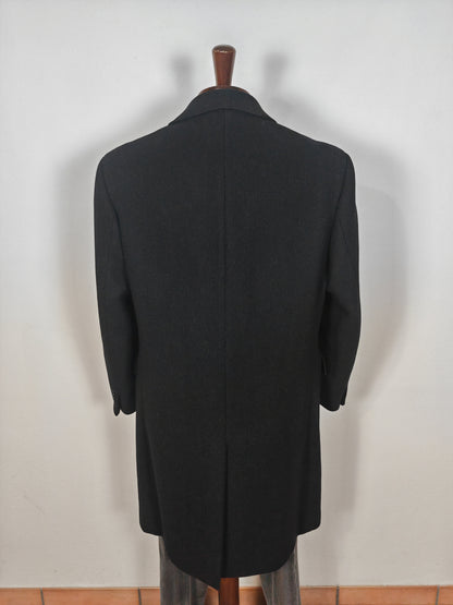 Cappotto doppiopetto anni '80 in panno spigato inglese - tg. 50