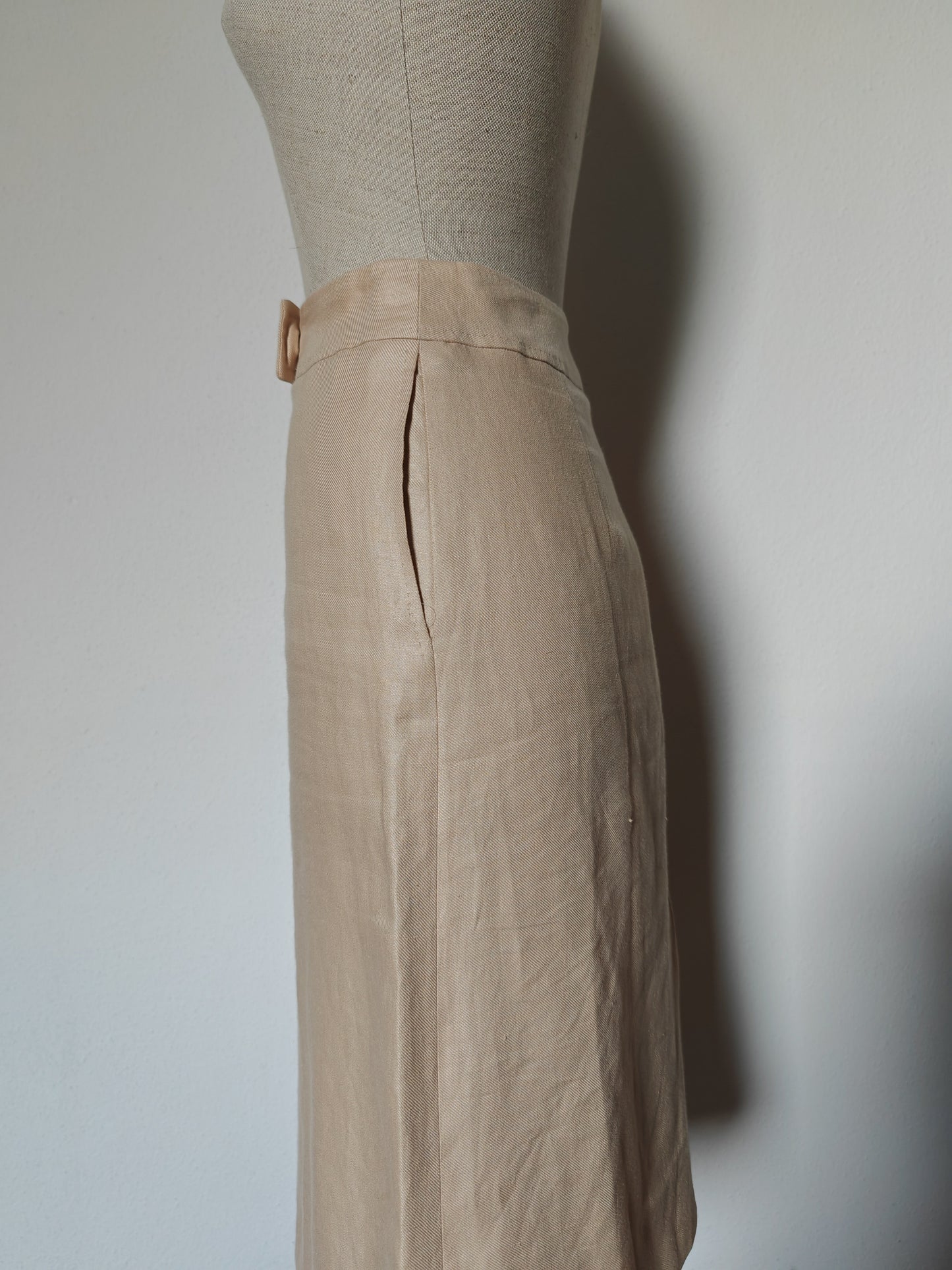 Max Mara linen unlined skirt - size 42 ITA