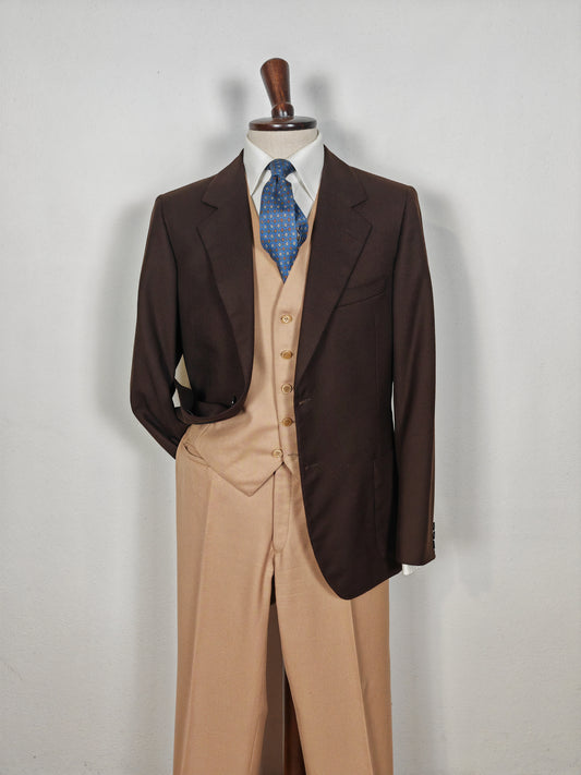 Completo sartoriale anni '70 tre pezzi bicolore - tg. 46/48