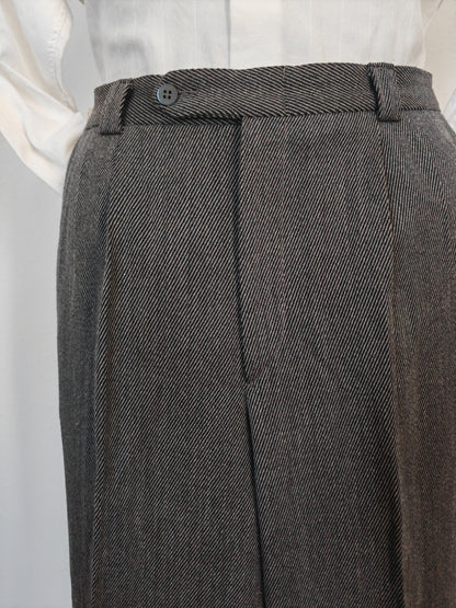 Pantalone grigio in twill di lana anni '80 - tg. 48