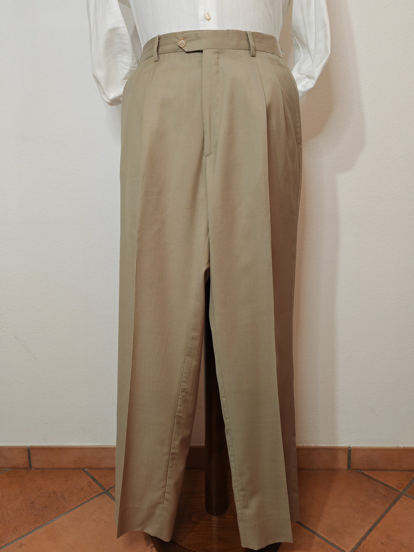 Pantalone in fresco lana beige - tg. 48