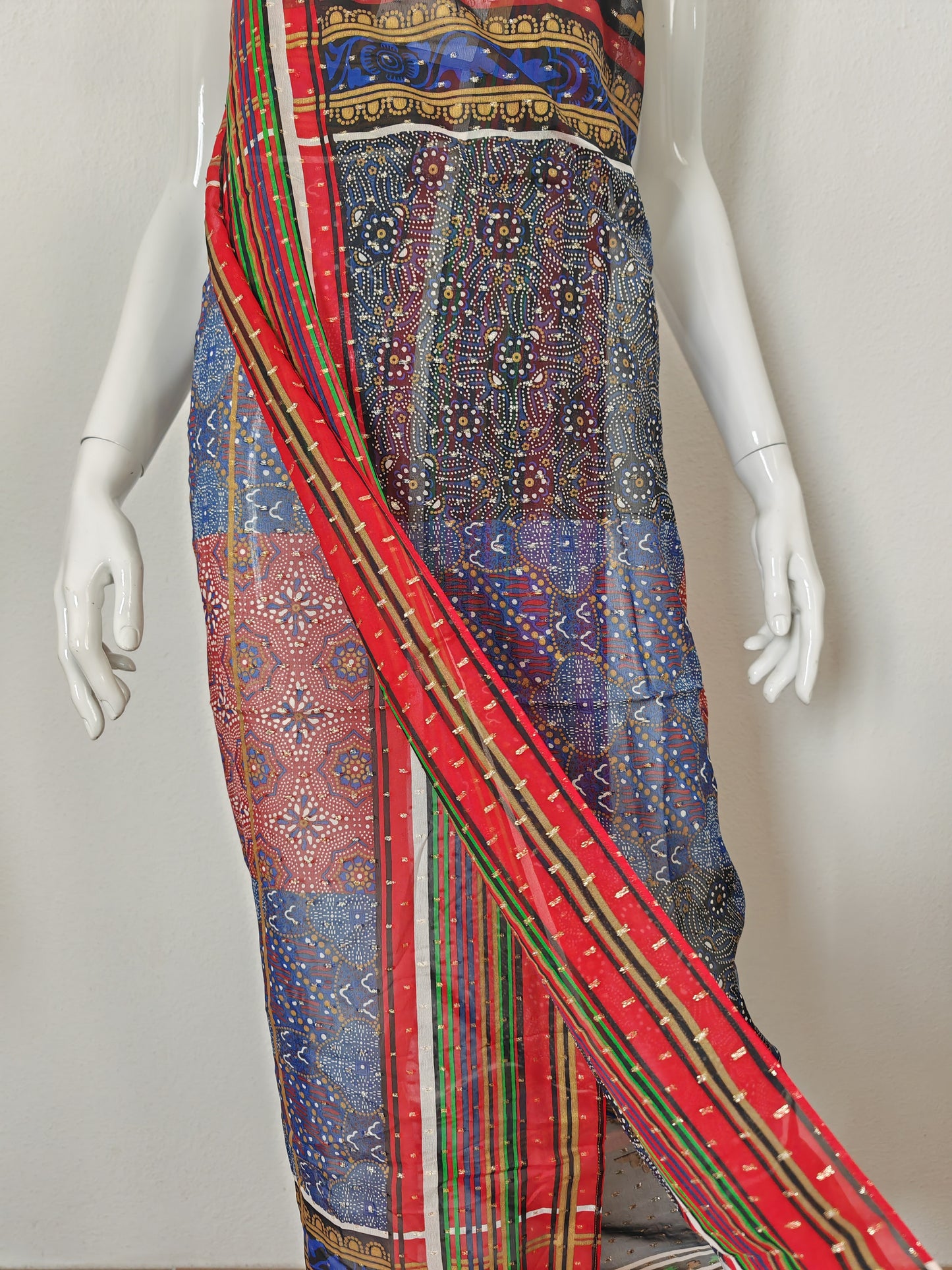 Pareo/pashmina in georgette di seta La Perla Mare anni '80 NOS