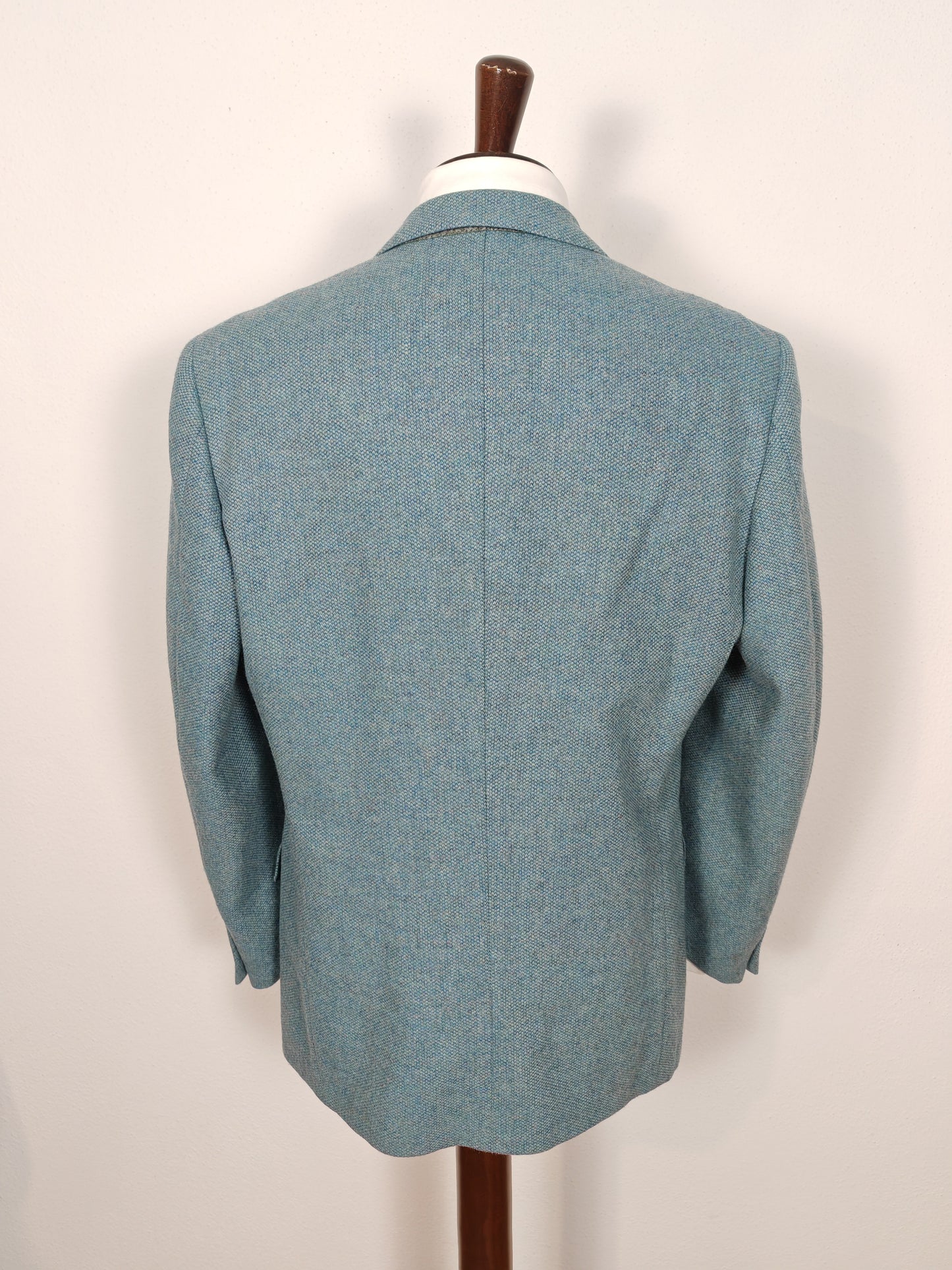 Giacca anni '80/'90 in tweed azzurro-verde acquamarina - tg. 52/54