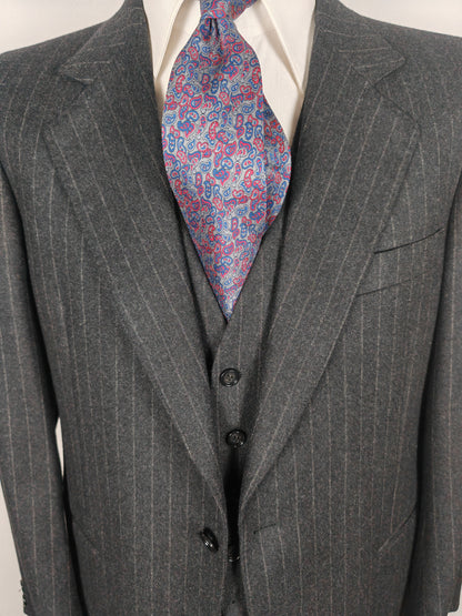 Cravatta Paisley viola e grigio