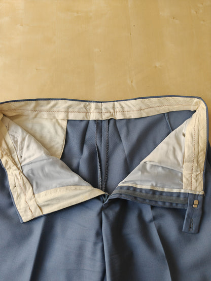 Completo anni '70 in tela di lana azzurro carta da zucchero - tg. 50